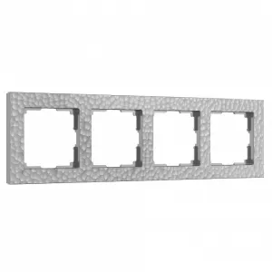 Рамка на 4 поста Werkel W0042406 (серебряный) Цвет арматуры серебро