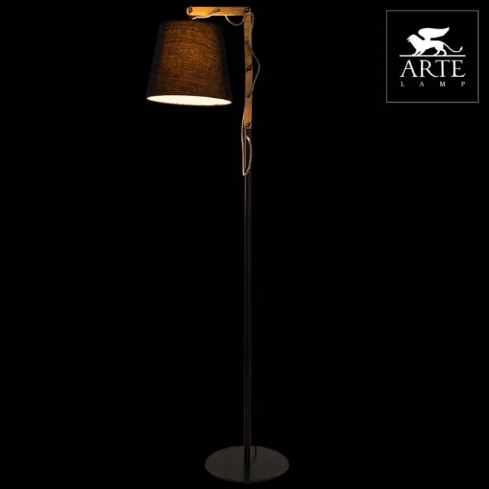 Торшер Arte Lamp Pinocchio A5700PN-1BK Цвет арматуры коричневый Цвет плафонов черный от ImperiumLoft