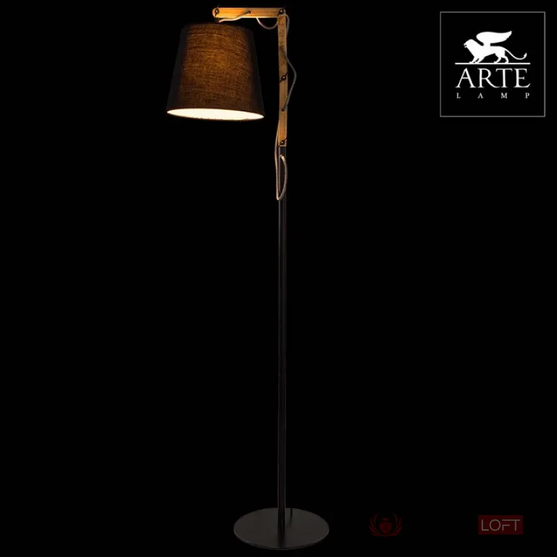 Торшер Arte Lamp Pinocchio A5700PN-1BK Цвет арматуры коричневый Цвет плафонов черный от ImperiumLoft