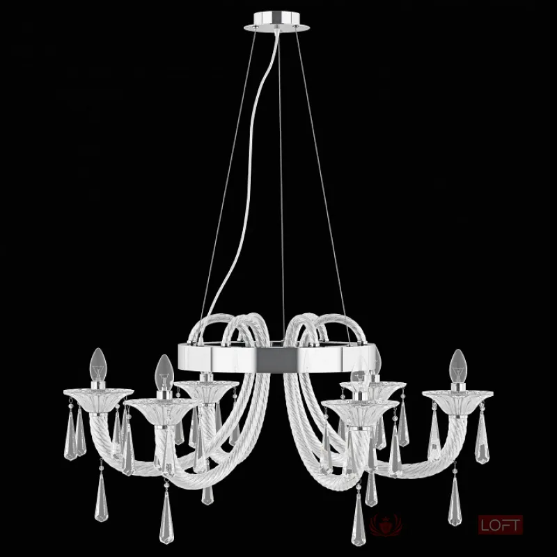 Подвесная люстра Lightstar Corno 821060 Цвет арматуры хром Цвет плафонов прозрачный от ImperiumLoft
