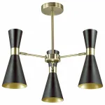 Люстра на штанге Lumion Quinn 3662/3C Цвет арматуры бронза Цвет плафонов черный от ImperiumLoft