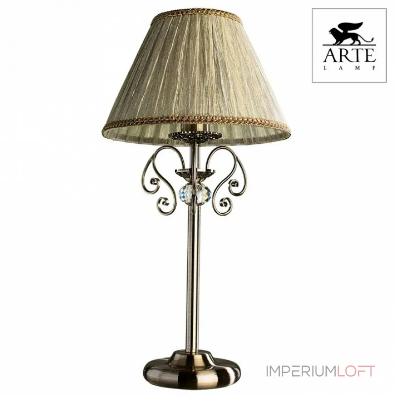 Настольная лампа декоративная Arte Lamp Charm A2083LT-1AB Цвет арматуры бронза Цвет плафонов кремовый от ImperiumLoft