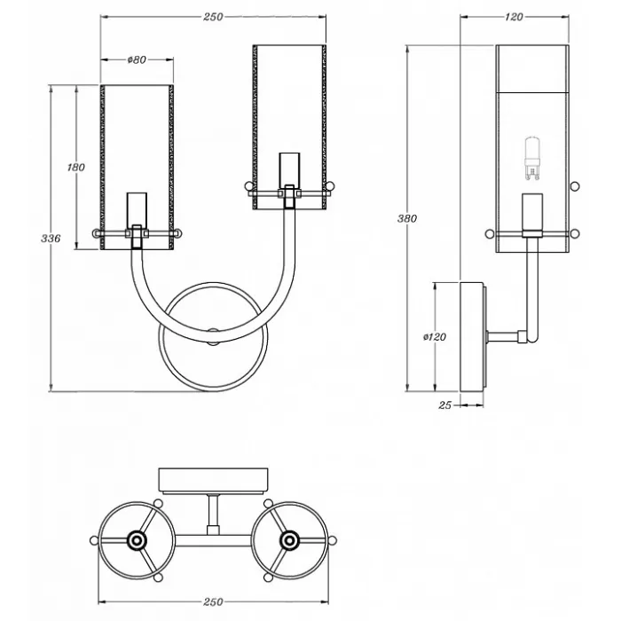 Бра Maytoni Arco MOD223WL-02BS1 Цвет арматуры латунь Цвет плафонов прозрачный от ImperiumLoft