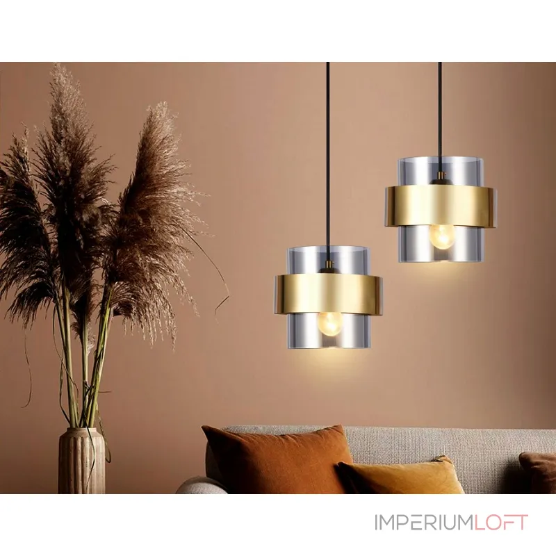 Подвесной светильник Ambrella Traditional 2 TR3645 Цвет арматуры золото Цвет плафонов серый