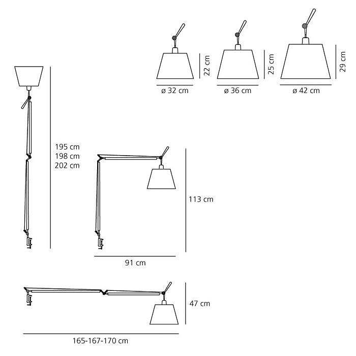 Основание для настольной лампы Artemide Tolomeo Mega E27 150Вт K 0564010A от ImperiumLoft