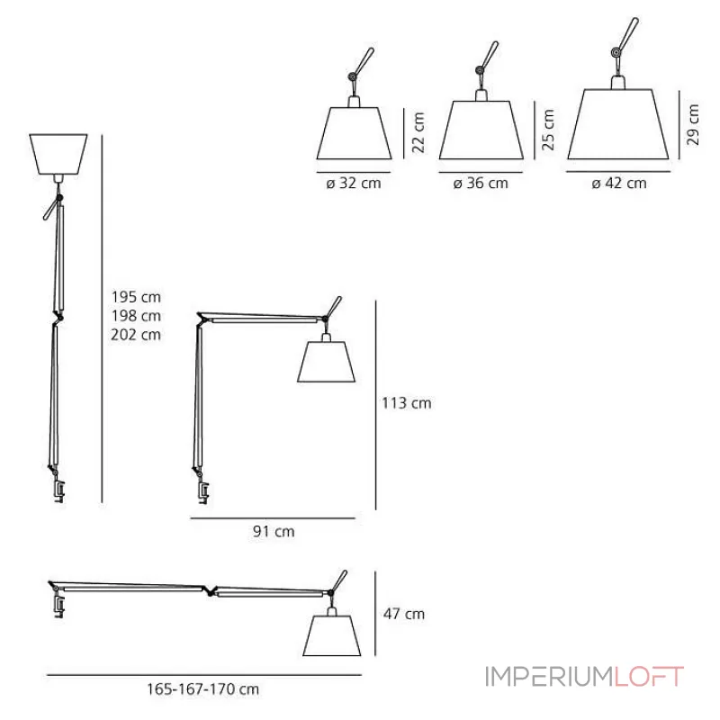 Основание для настольной лампы Artemide Tolomeo Mega E27 150Вт K 0564010A