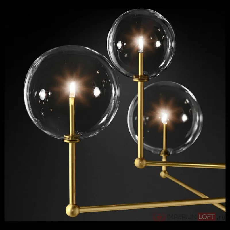 Подвесной светильник DeLight Collection Globe Mobile KG0835P-3 brass Цвет арматуры латунь Цвет плафонов прозрачный от ImperiumLoft
