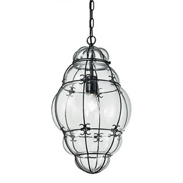 Подвесной светильник Ideal Lux Anfora ANFORA SP1 BIG Цвет арматуры черный Цвет плафонов прозрачный от ImperiumLoft