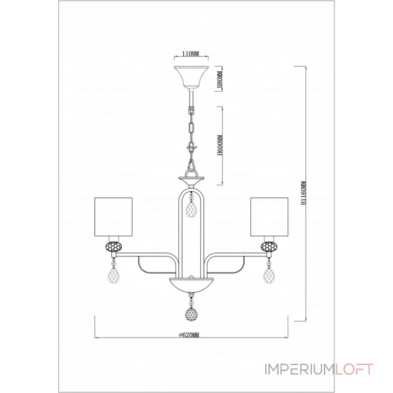 Подвесная люстра Rivoli Flirt P5 CR Б0037683 