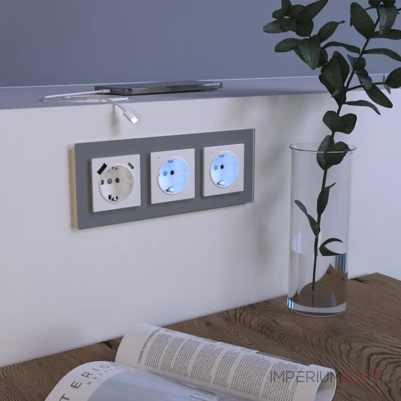 Розетка с заземлением, шторками и USB, без рамки Werkel белый W1171701 Розетка с заземлением, шторками и USB, без рамки Werkel белый W1171701