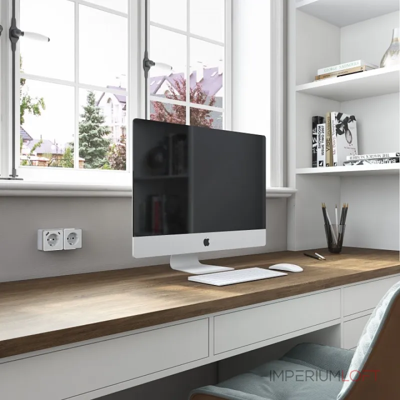 Розетка с заземлением, шторками и USB Werkel Gallant белые W5071701