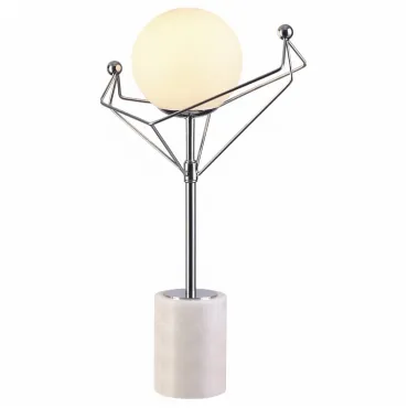 Настольная лампа декоративная Lumion Kennedy 4467/1T Цвет арматуры хром Цвет плафонов белый от ImperiumLoft