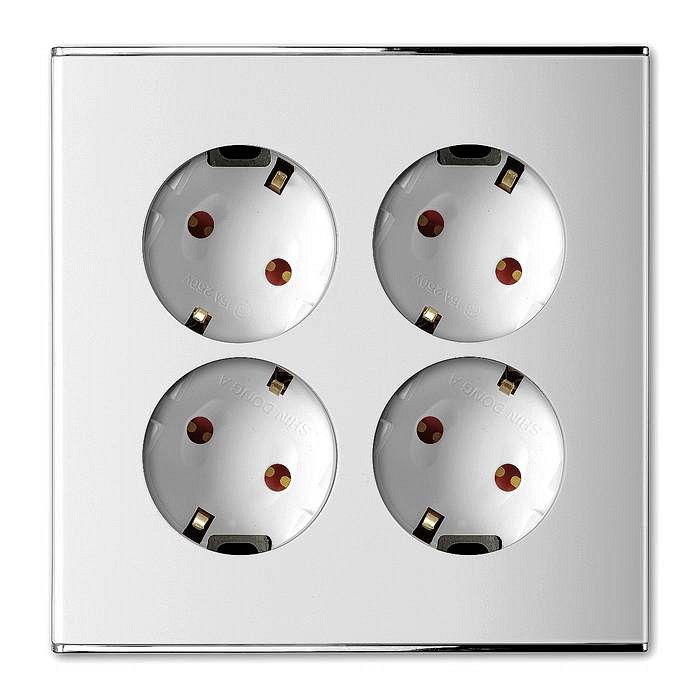 Розетка четверная с заземлением Imex Parthenon Silver WRC 2144 от ImperiumLoft