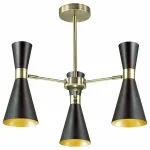 Люстра на штанге Lumion Quinn 3662/3C Цвет арматуры бронза Цвет плафонов черный от ImperiumLoft