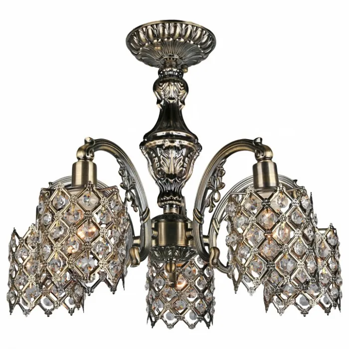 Люстра на штанге Omnilux Donnezan OML-39607-05 Цвет арматуры бронза Цвет плафонов бронза от ImperiumLoft
