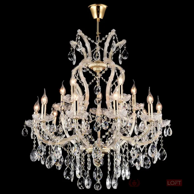 Подвесная люстра Maytoni Doris DIA881-PL-15-G Цвет арматуры золото Цвет плафонов прозрачный от ImperiumLoft