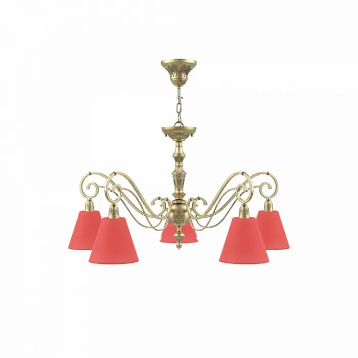 Подвесная люстра Lamp4You Classic 17 E3-05-H-LMP-O-26 Цвет арматуры золото Цвет плафонов красный от ImperiumLoft