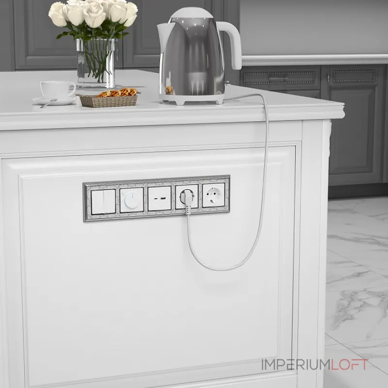 Выключатель двухклавишный без рамки Werkel белый W1120001