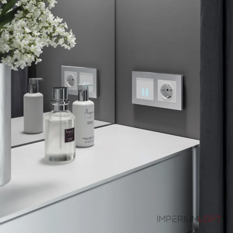 Рамка на 2 поста Werkel Aluminium (алюминий) W0021706 Цвет арматуры серебро