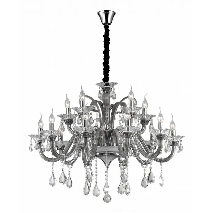 Подвесная люстра Ideal Lux Colossal COLOSSAL SP15 GRIGIO Цвет арматуры хром Цвет плафонов прозрачный от ImperiumLoft