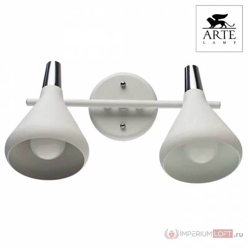 Спот Arte Lamp Ciclone A9154AP-2WH Цвет арматуры хром Цвет плафонов белый от ImperiumLoft