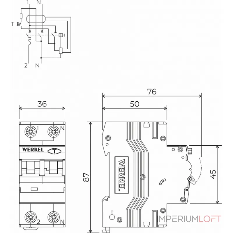 Дифференциальный автоматический выключатель 1P с Wi-Fi Werkel W922P164
