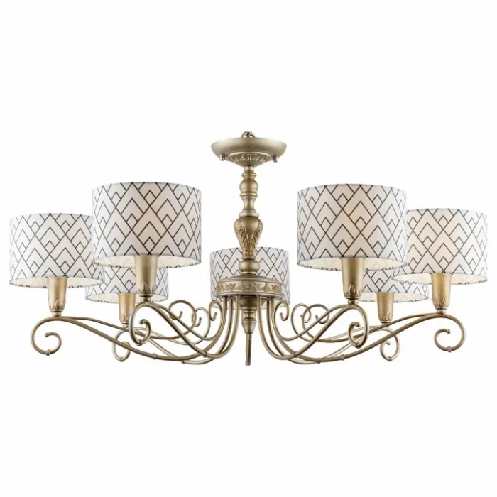 Подвесная люстра Lamp4You Modern 9 E4-07-H-LMP-Y-16 Цвет арматуры золото Цвет плафонов черно-белый от ImperiumLoft