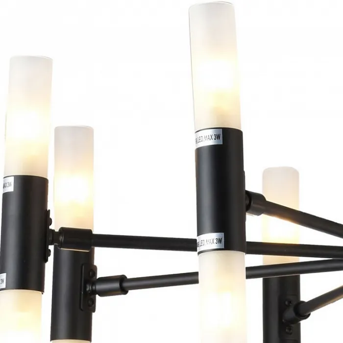 Люстра на штанге TopLight Jemimah TL1216D-08BL Цвет арматуры черный Цвет плафонов белый от ImperiumLoft