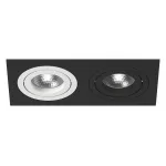 Встраиваемый светильник Lightstar Intero 16 double quadro i5270607 Цвет арматуры черно-белый Цвет плафонов медь