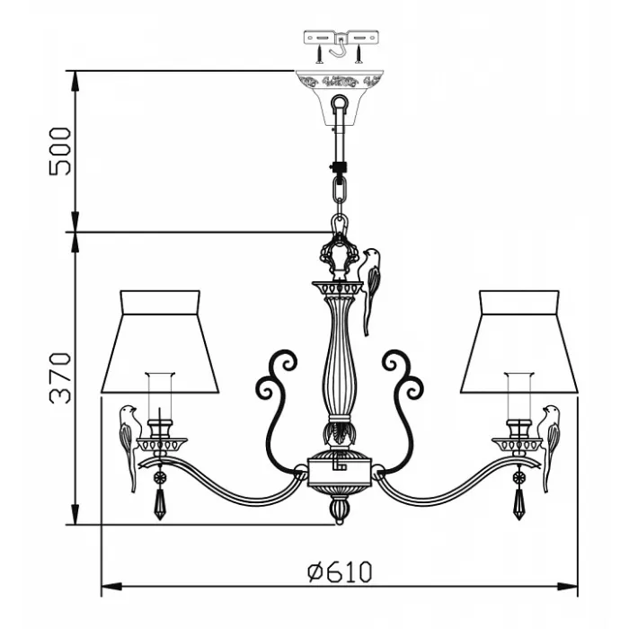 Подвесная люстра Maytoni Bird ARM013-06-W Цвет арматуры белый Цвет плафонов белый от ImperiumLoft