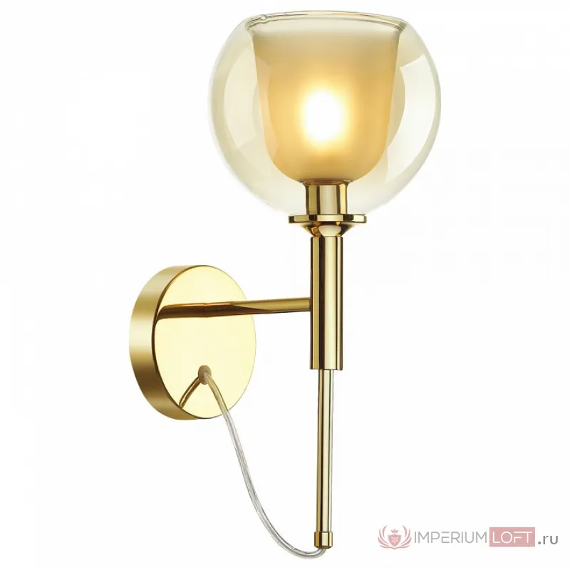 Бра Odeon Light Leva 4697/1W Цвет арматуры золото Цвет плафонов янтарный от ImperiumLoft