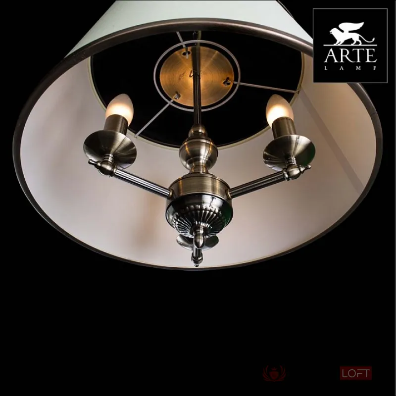 Подвесной светильник Arte Lamp Alice A3579SP-3AB Цвет арматуры бронза Цвет плафонов кремовый от ImperiumLoft