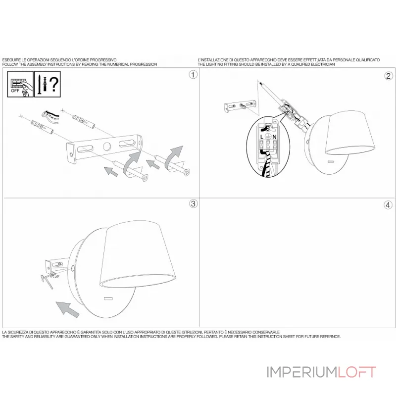 Бра Ideal Lux Gim GIM AP1 NERO Цвет арматуры черный Цвет плафонов черный