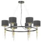 Подвесная люстра Lumion Santiago 4516/6 цвет арматуры латунь цвет плафонов черный от ImperiumLoft