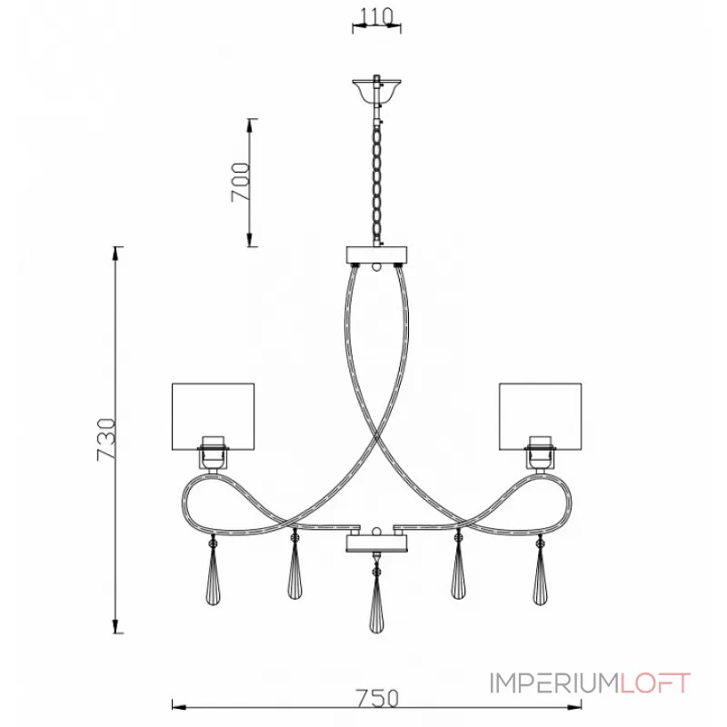 Подвесная люстра Rivoli Raffinato P7 CR Б0038039 Подвесная люстра Rivoli Raffinato P7 CR Б0038039