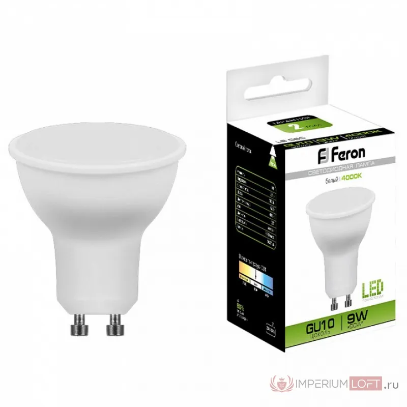 Лампа светодиодная Feron LB-560 GU10 9Вт 4000K 25843 от ImperiumLoft