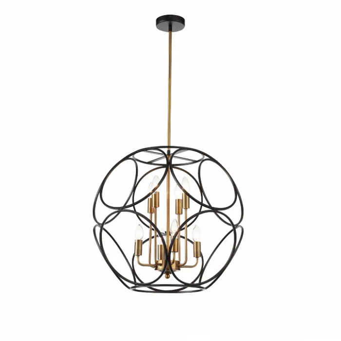 Подвесной светильник ST-Luce Cezino SL1012.423.08 Цвет арматуры золото Цвет плафонов черный от ImperiumLoft