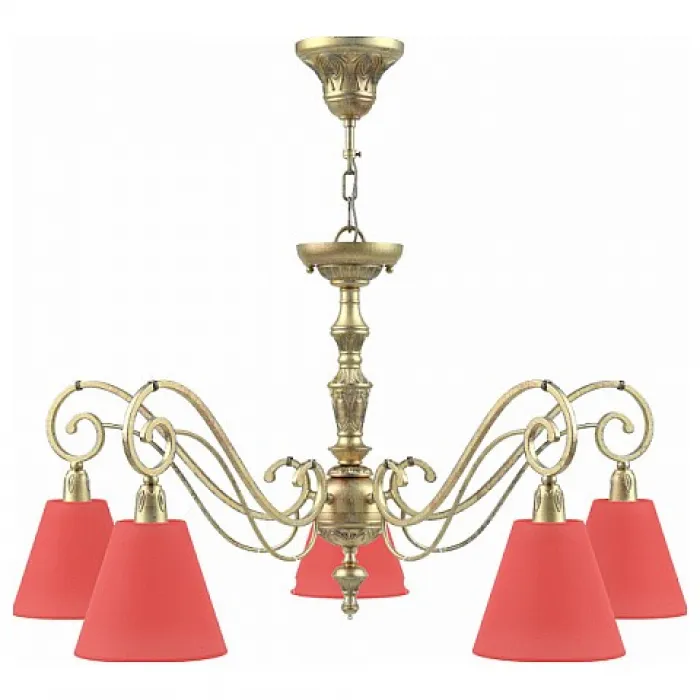 Подвесная люстра Lamp4You Classic 17 E3-05-H-LMP-O-26 Цвет арматуры золото Цвет плафонов красный от ImperiumLoft