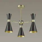 Люстра на штанге Lumion Quinn 3662/3C Цвет арматуры бронза Цвет плафонов черный от ImperiumLoft