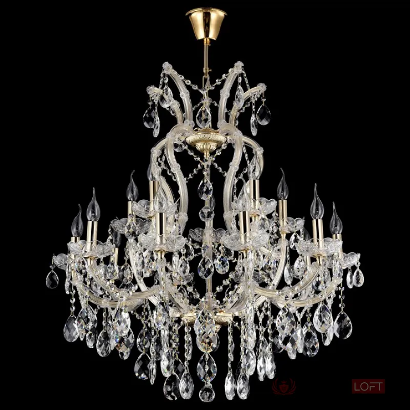 Подвесная люстра Maytoni Doris DIA881-PL-15-G Цвет арматуры золото Цвет плафонов прозрачный от ImperiumLoft