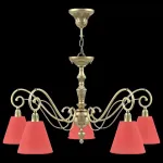 Подвесная люстра Lamp4You Classic 17 E3-05-H-LMP-O-26 Цвет арматуры золото Цвет плафонов красный от ImperiumLoft