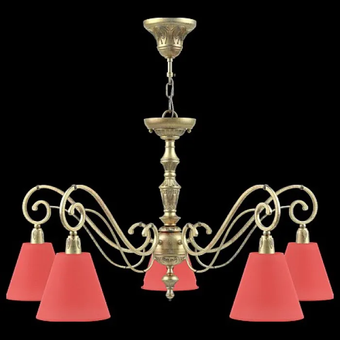 Подвесная люстра Lamp4You Classic 17 E3-05-H-LMP-O-26 Цвет арматуры золото Цвет плафонов красный от ImperiumLoft