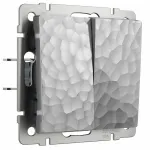 Выключатель двухклавишный без рамки Werkel W1220006 (серебряный) Цвет арматуры серебро