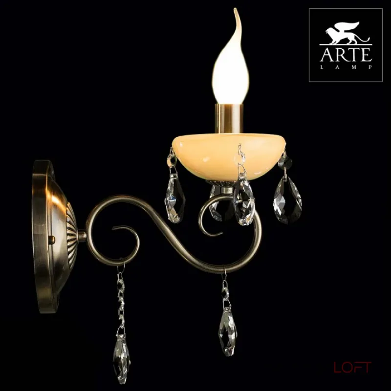 Бра Arte Lamp Onyx A9592AP-1AB Цвет арматуры бронза Цвет плафонов прозрачный