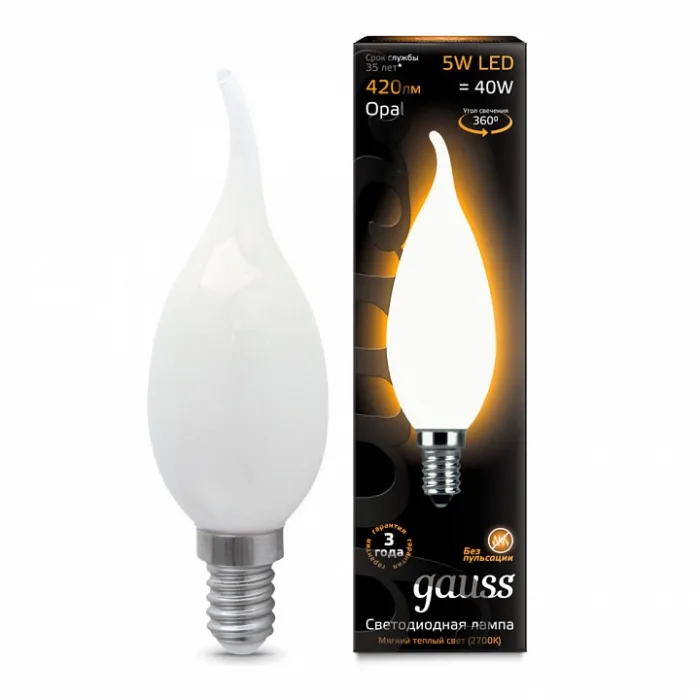Лампа светодиодная Gauss 1042 E14 5Вт 2700K 104201105 от ImperiumLoft