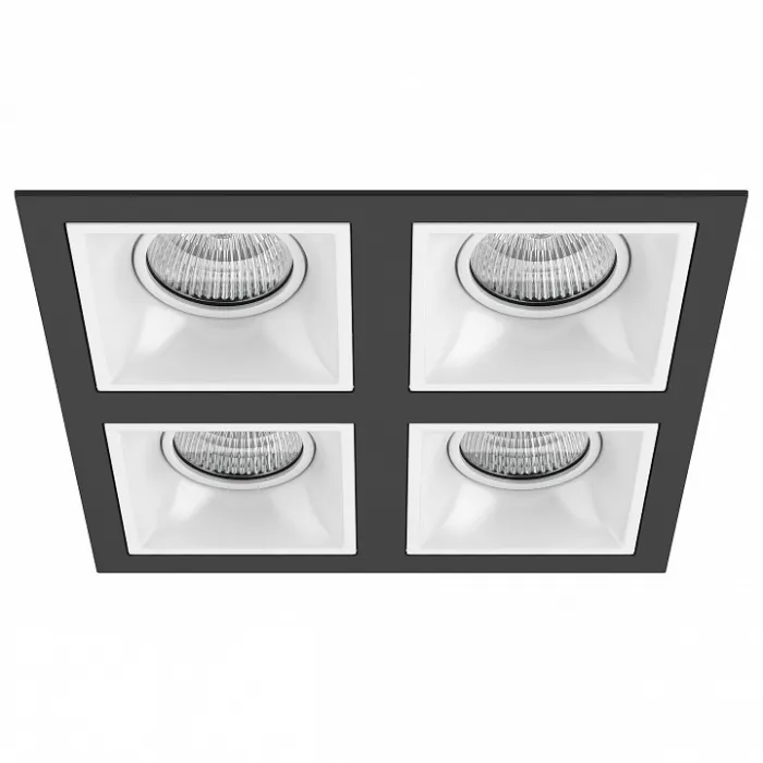 Встраиваемый светильник Lightstar Domino D54706060606 цвет арматуры черно-белый от ImperiumLoft