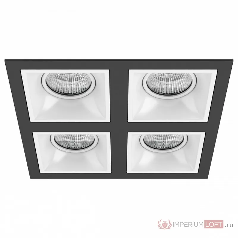 Встраиваемый светильник Lightstar Domino D54706060606 цвет арматуры черно-белый от ImperiumLoft