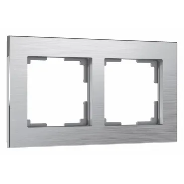 Рамка на 2 поста Werkel Aluminium (алюминий) W0021706 Цвет арматуры серебро