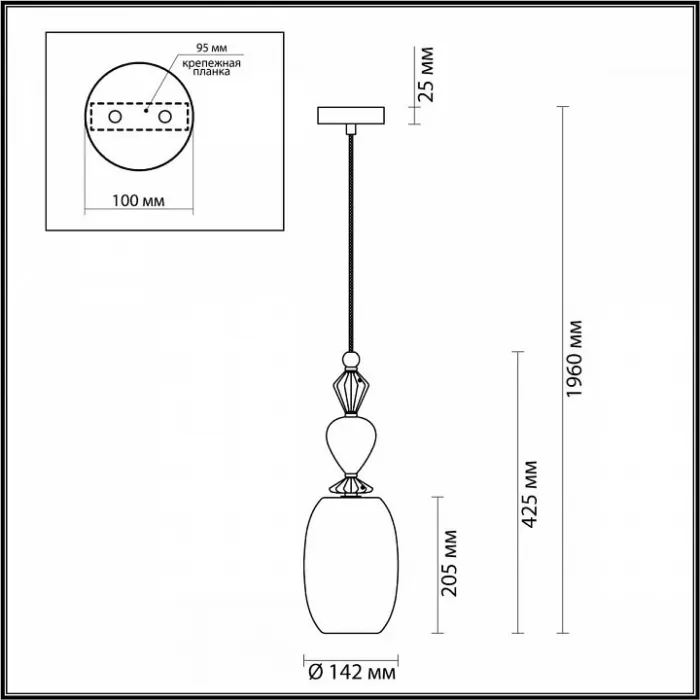 Подвесной светильник Odeon Light Bizet 4855/1B Цвет плафонов прозрачный Цвет арматуры золото от ImperiumLoft
