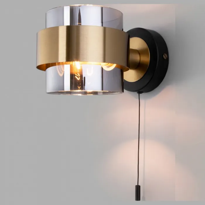 Бра Eurosvet Arcada 70127/1 черный/ дымчатый от ImperiumLoft